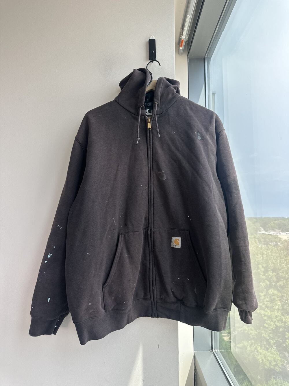 Carhartt Rain Defender 3 Season Midweight Faded Distressed Quilted Hoodie